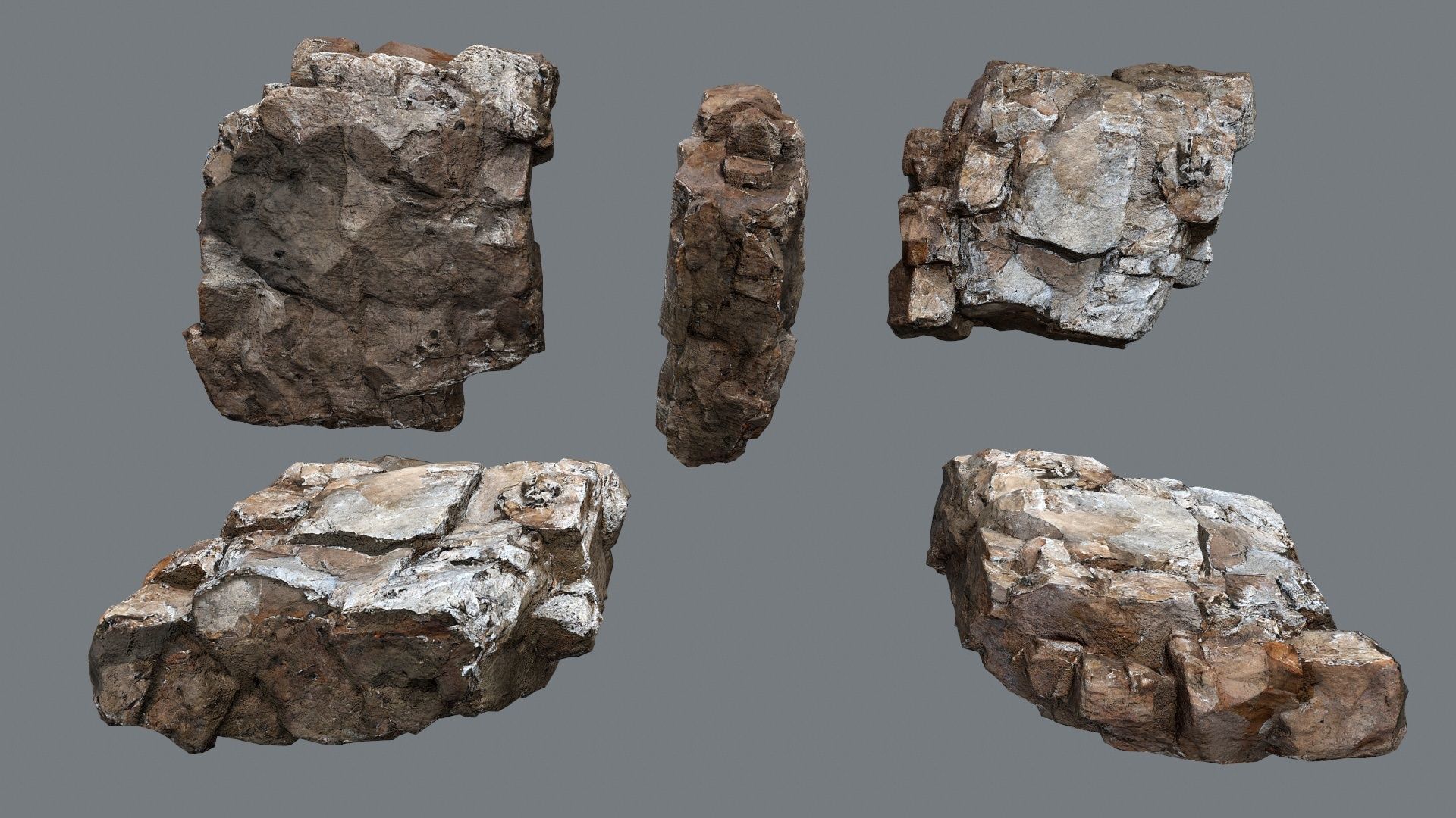 cliff rocks  Low-poly 3D model_5