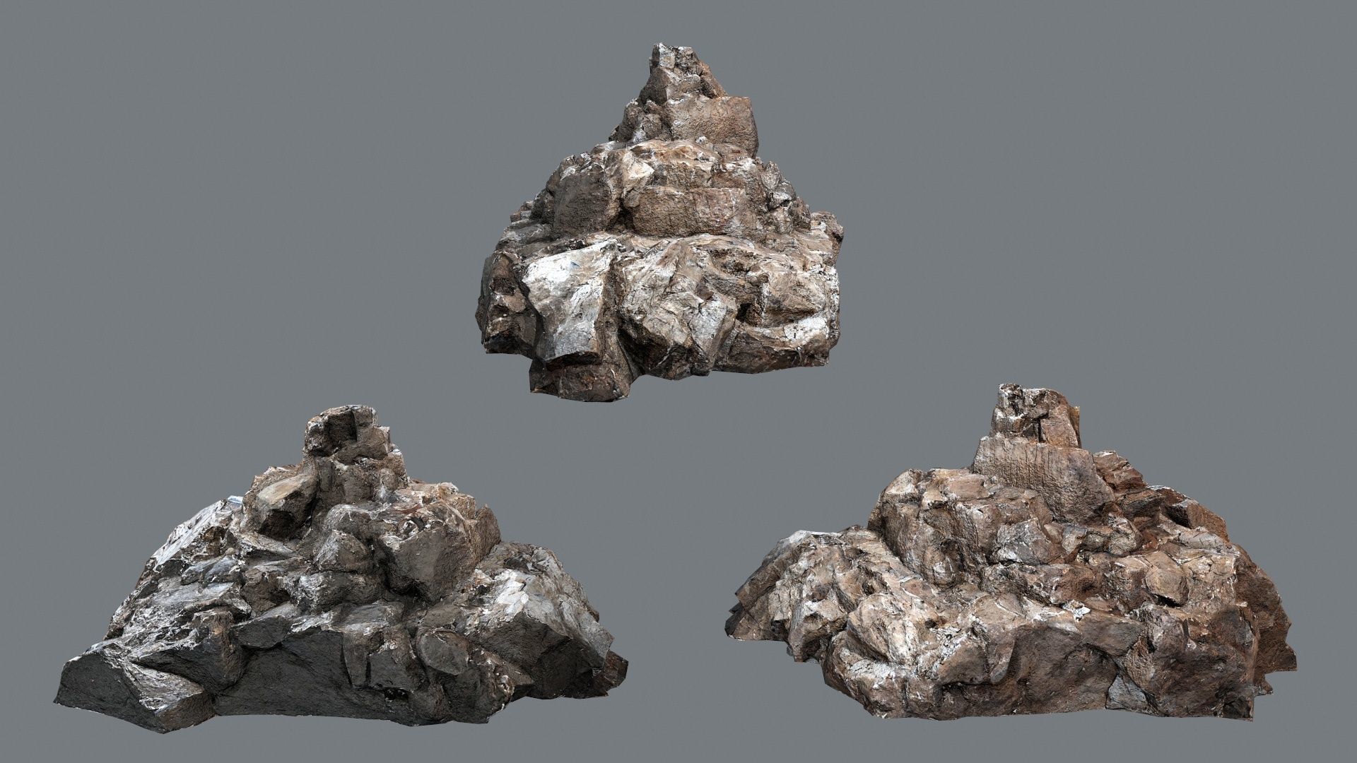 cliff rocks  Low-poly 3D model_2