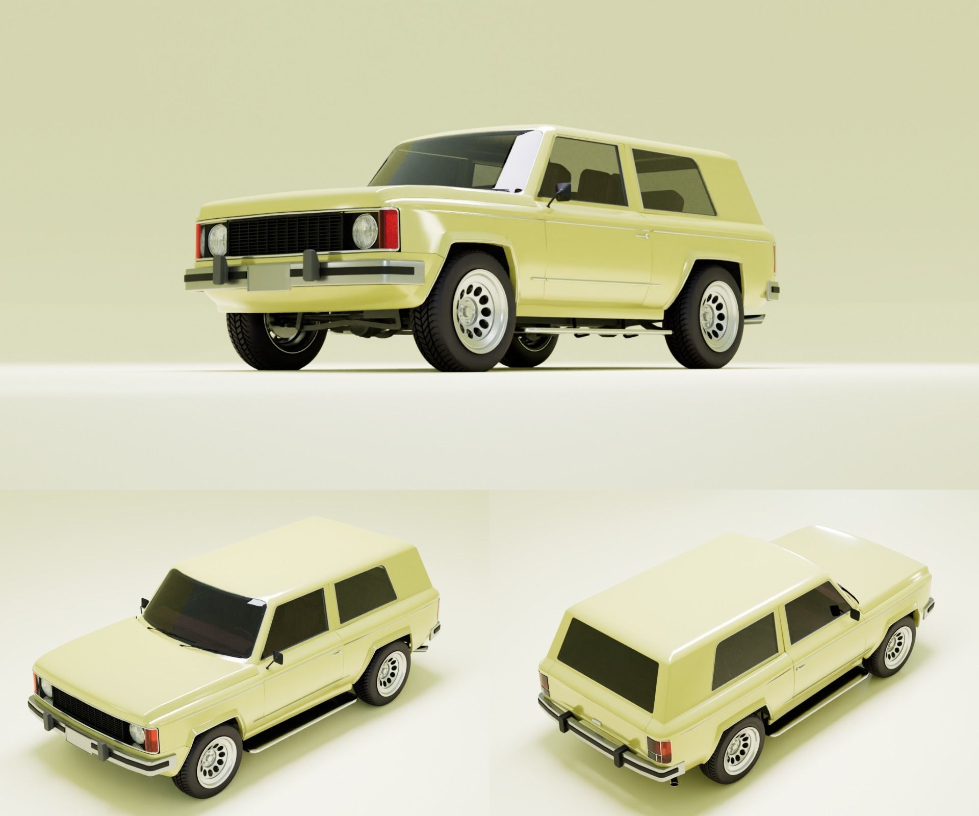 80s generic truck suv pack 3D Model Collection_9