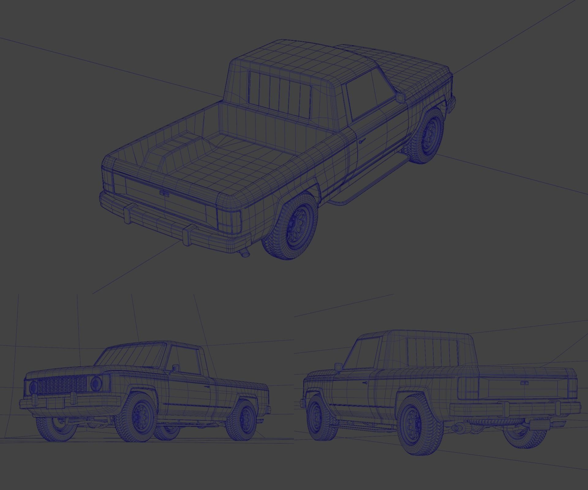 80s generic truck suv pack 3D Model Collection_11