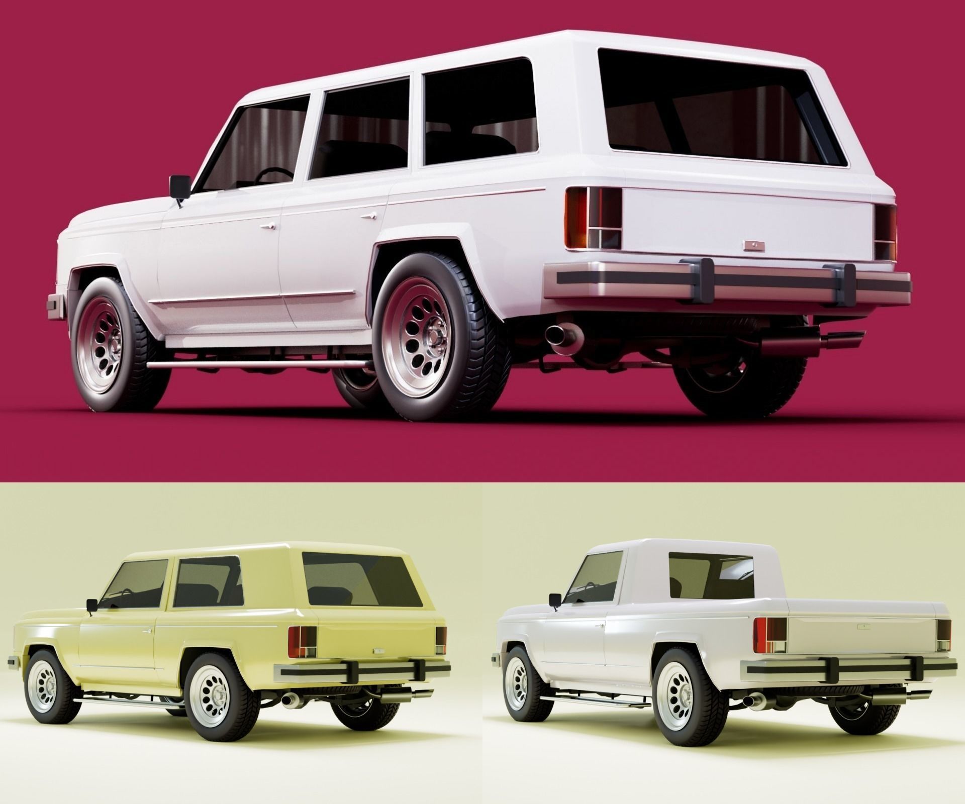 80s generic truck suv pack 3D Model Collection_3