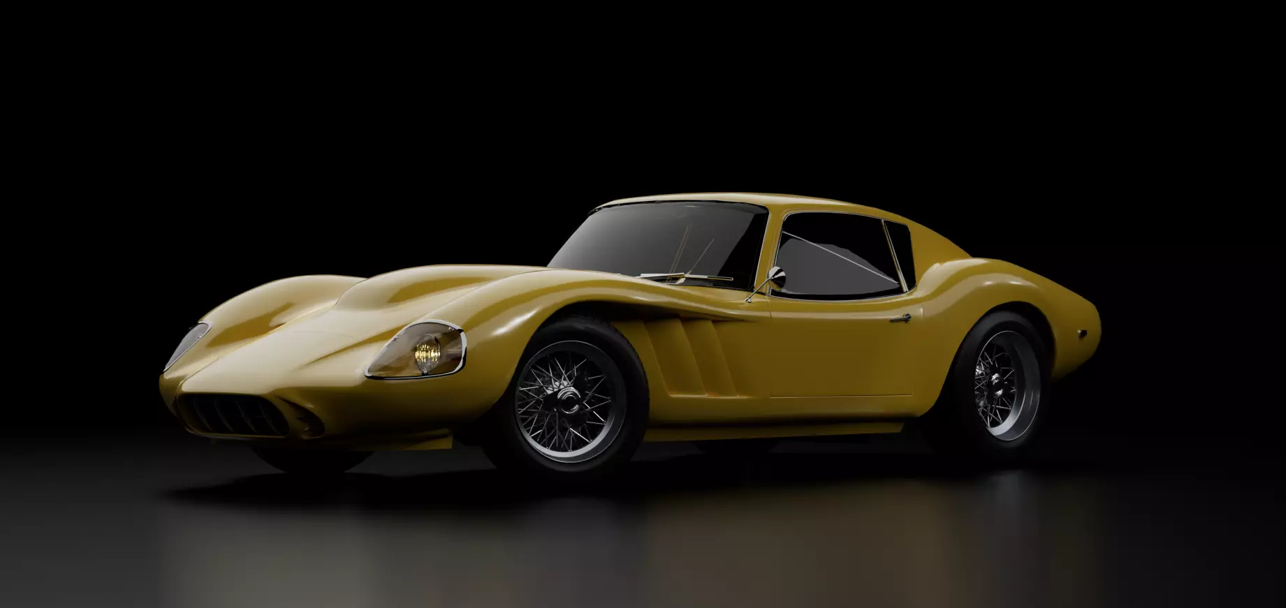 1960s GT coupe Low-poly 3D model