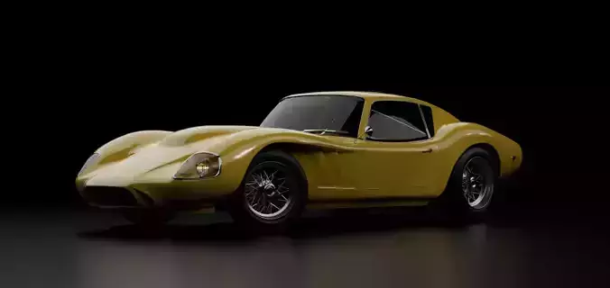 1960s GT coupe  Low-poly 3D model