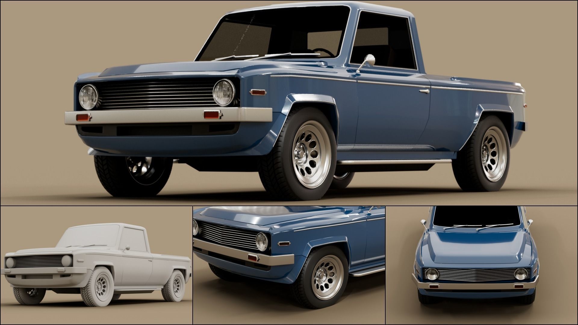 70s 80s Big SUV pack 3D Model Collection_6