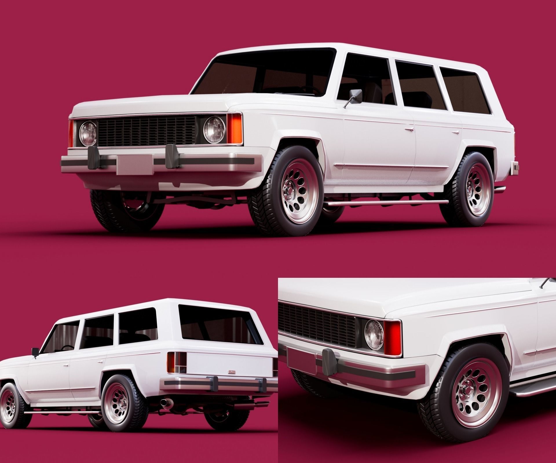 70s 80s Big SUV pack 3D Model Collection_12
