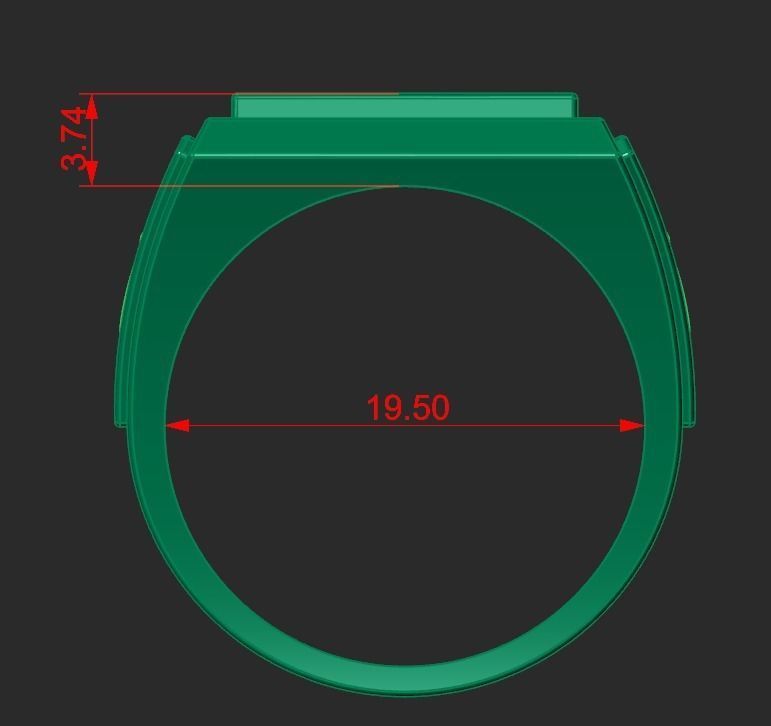 A MAN S RING WITH A HOWLING WOLF Printable Model 3D print model_7