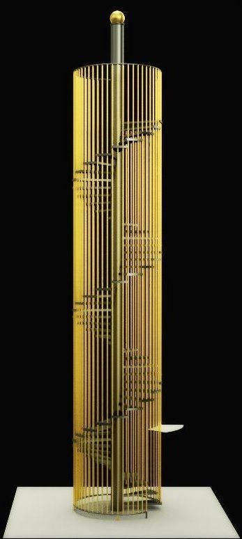 Spiral stairs 3D model_4