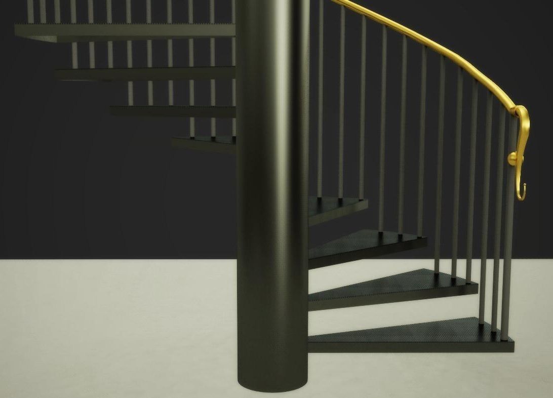 Spiral stairs 3D model_2