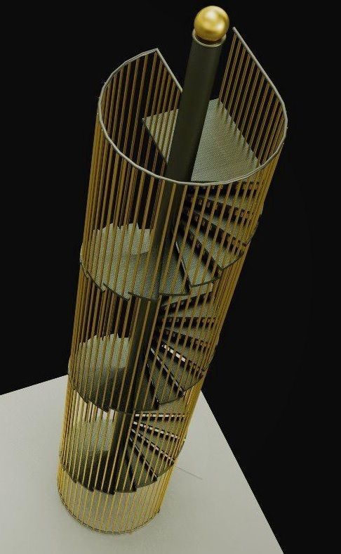Spiral stairs 3D model_8