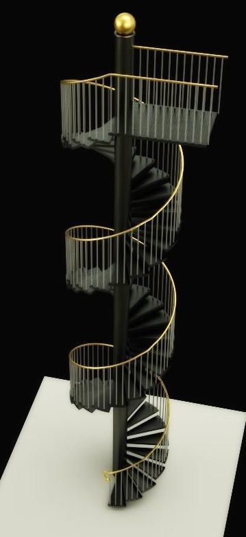 Spiral stairs 3D model_5