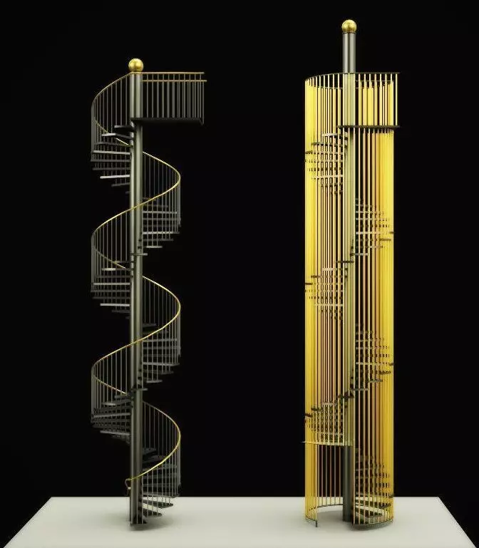 Spiral stairs 3D model_0