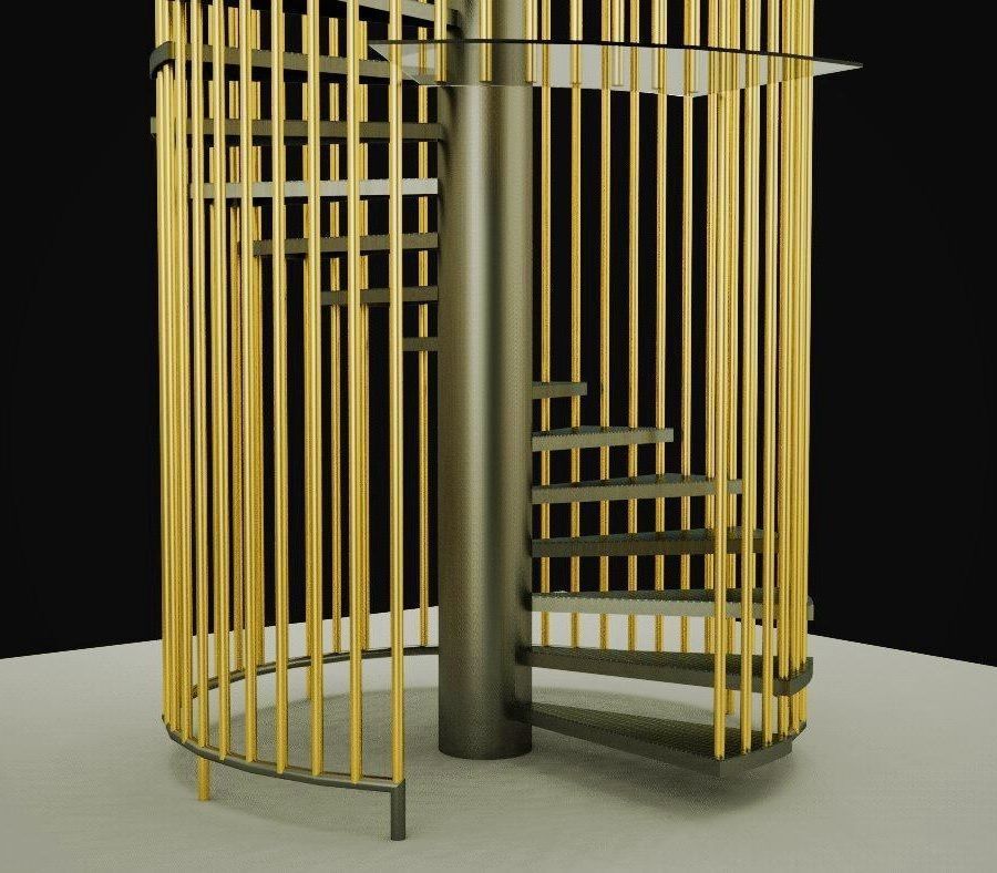 Spiral stairs 3D model_6