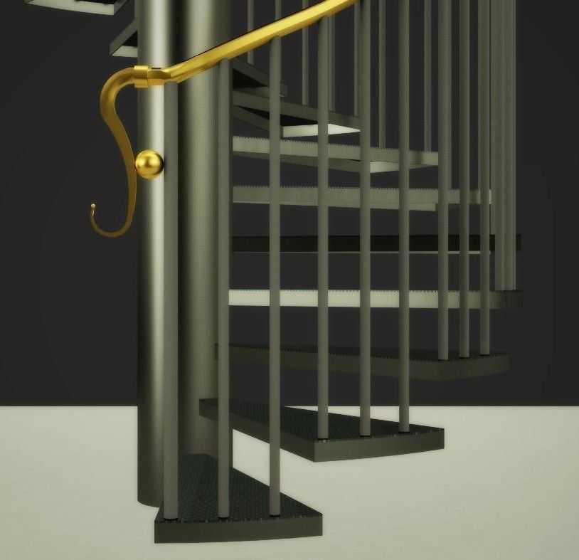 Spiral stairs 3D model_1