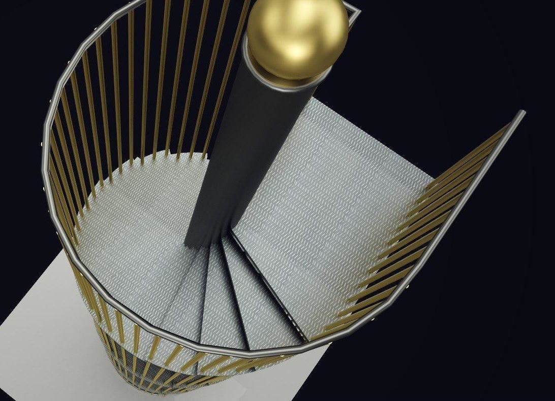 Spiral stairs 3D model_7