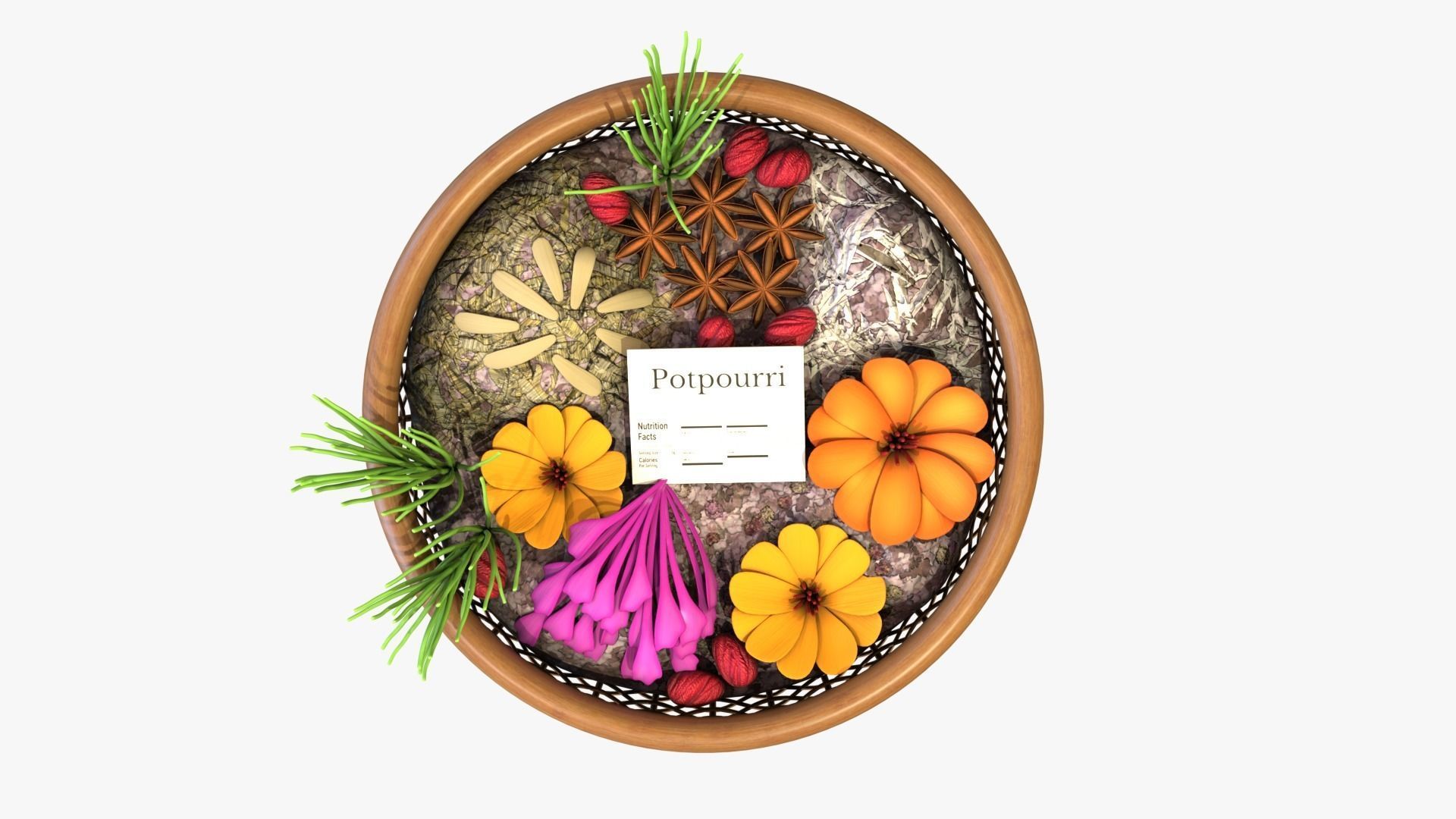 Home fragrance  Potpourri Low-poly 3D model_2
