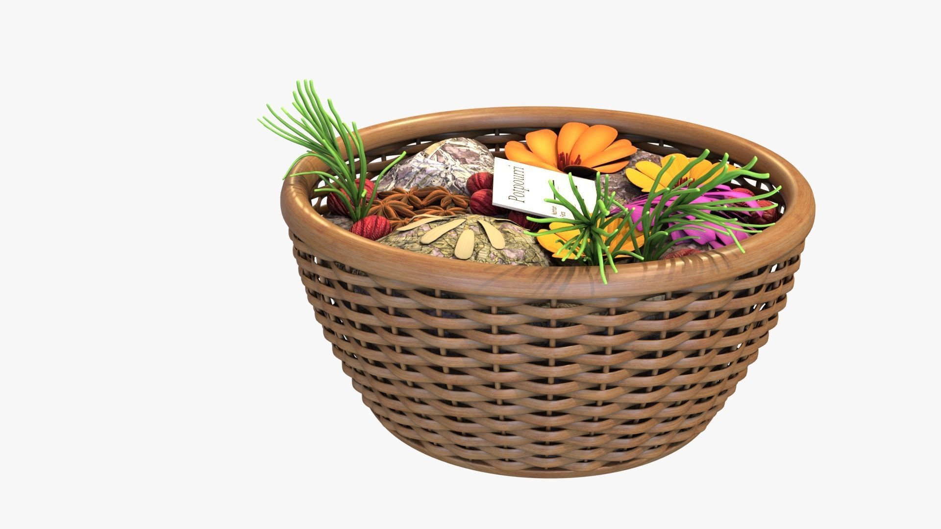 Home fragrance  Potpourri Low-poly 3D model_1