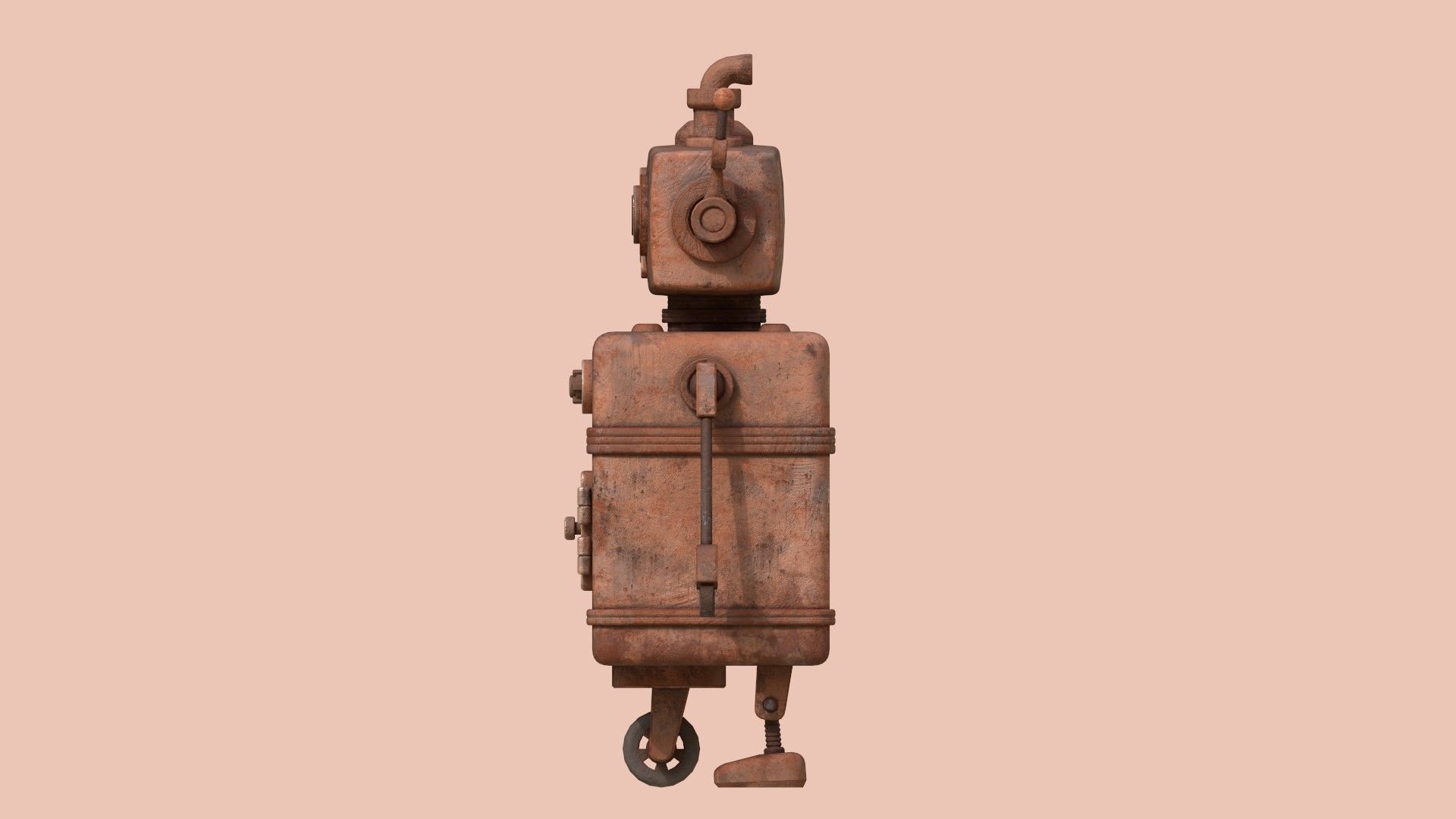 Stylized Robot Oven Low-poly 3D model_5