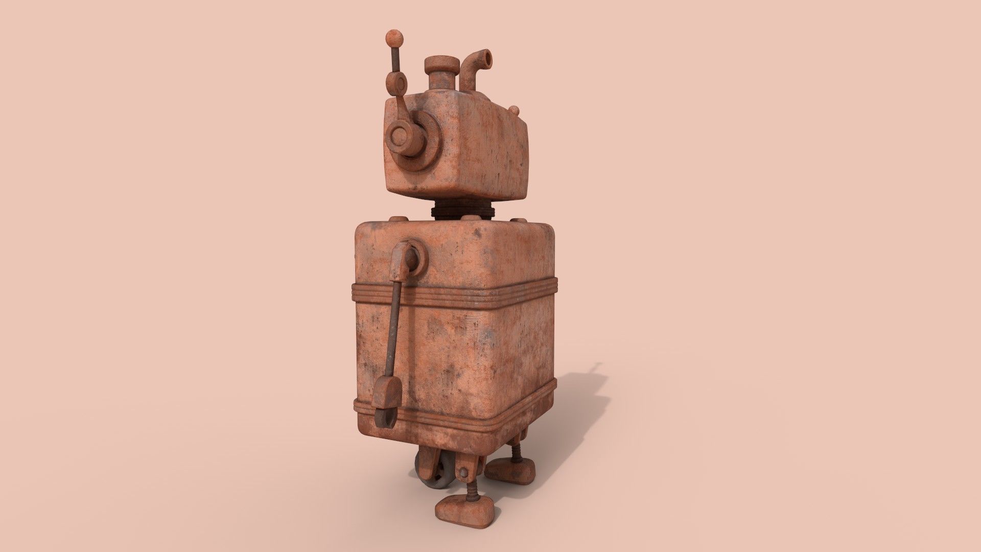 Stylized Robot Oven Low-poly 3D model_14