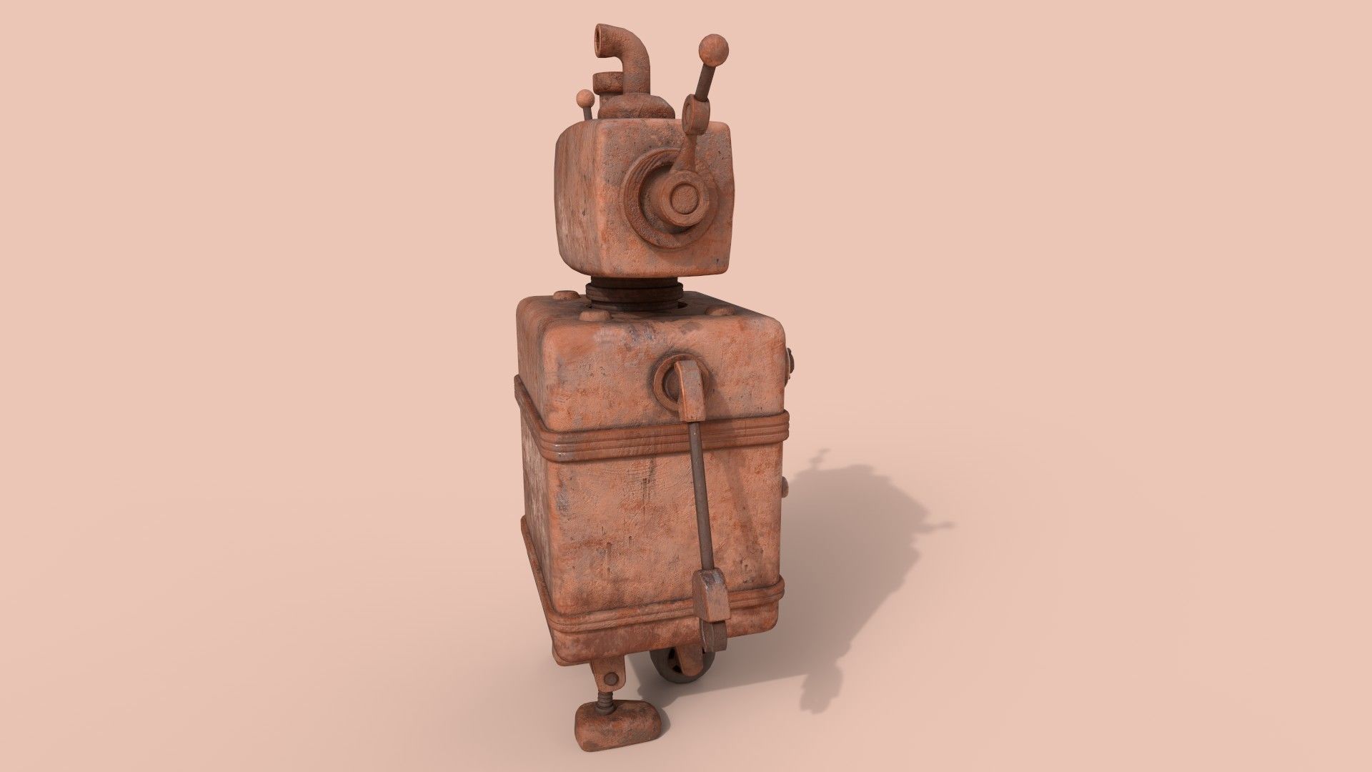 Stylized Robot Oven Low-poly 3D model_17