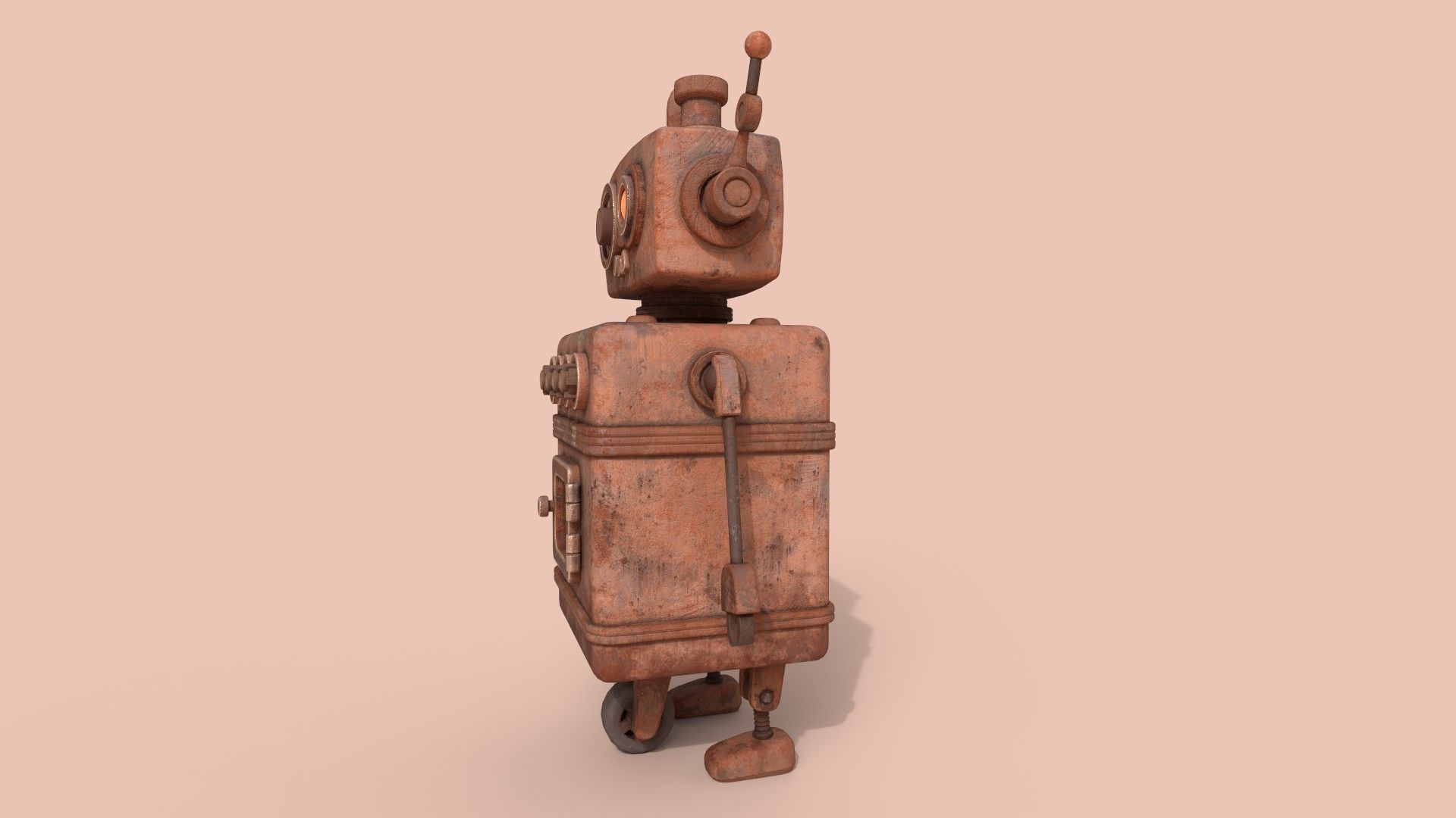 Stylized Robot Oven Low-poly 3D model_13