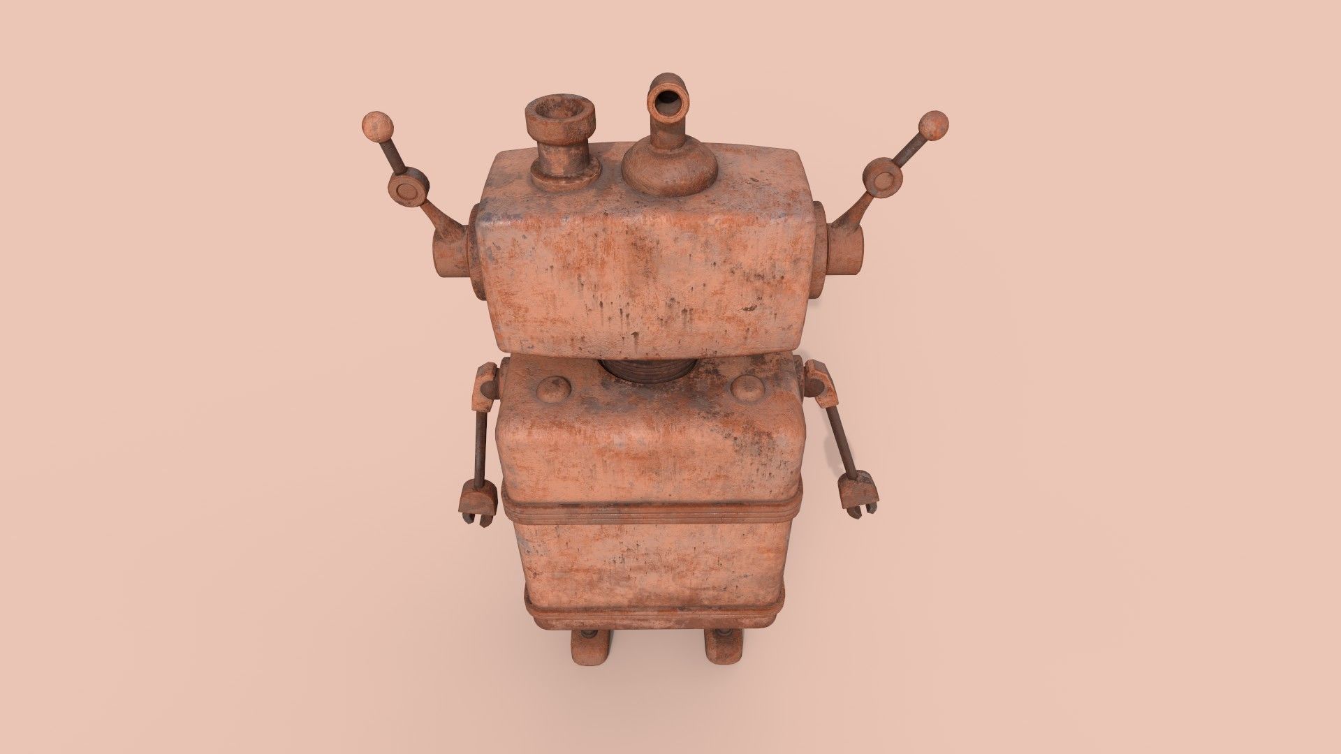 Stylized Robot Oven Low-poly 3D model_3