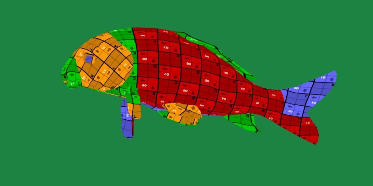 Black Buffalo Fish Low-poly 3D model_16