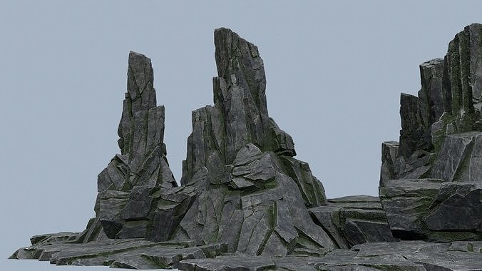 cliff rocks  Low-poly 3D model