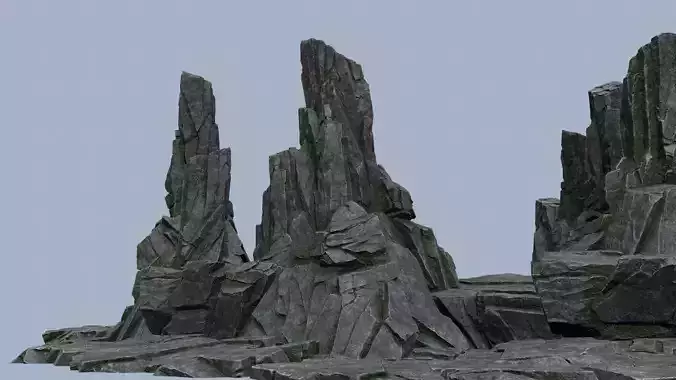 cliff rocks  Low-poly 3D model