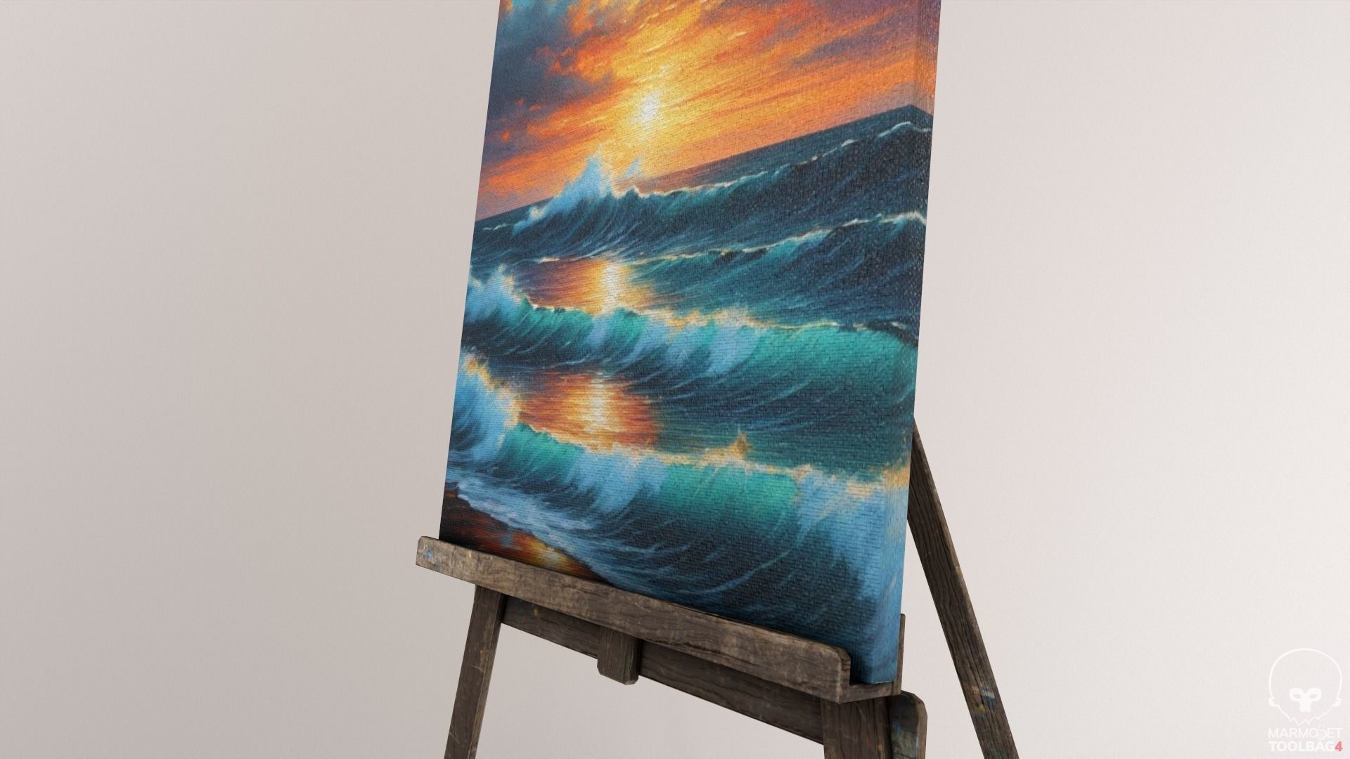Old Painting set Low-poly 3D model_8