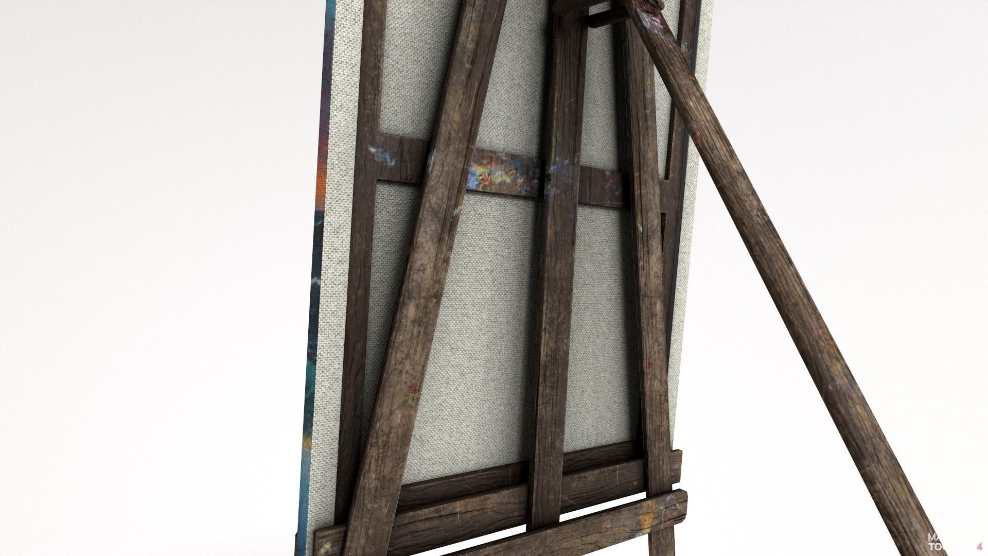 Old Painting set Low-poly 3D model_9