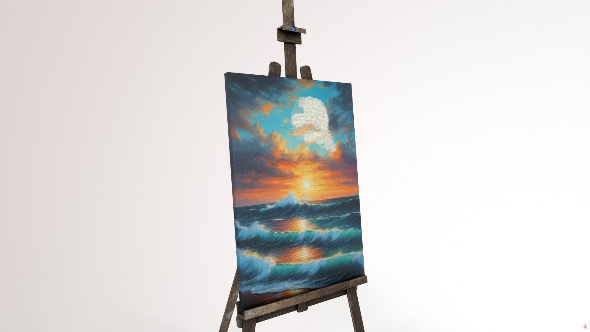 Old Painting set Low-poly 3D model_5
