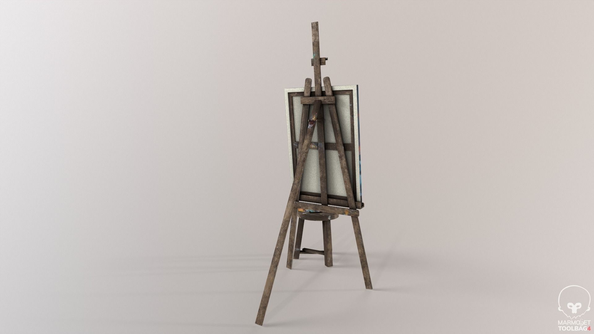 Old Painting set Low-poly 3D model_4