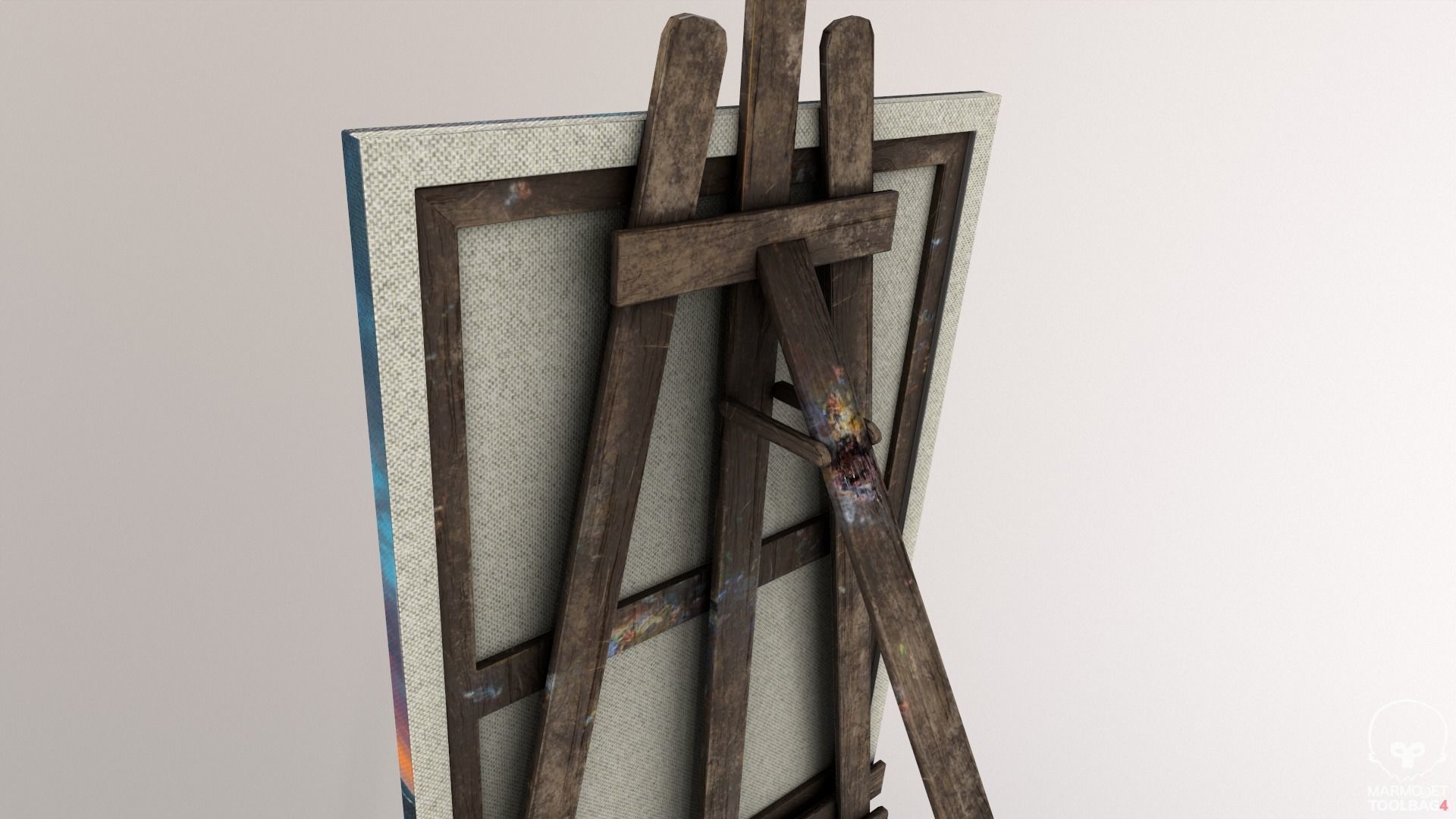 Old Painting set Low-poly 3D model_10