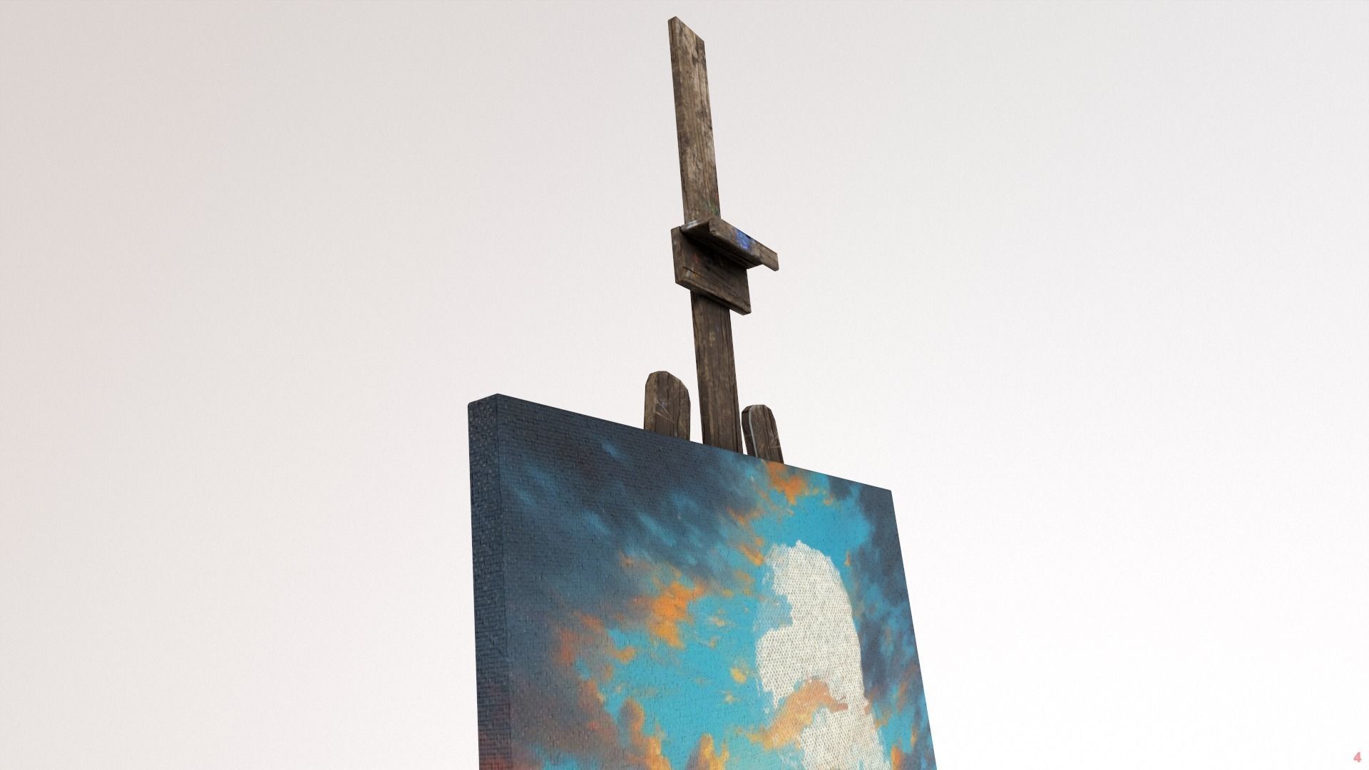 Old Painting set Low-poly 3D model_11