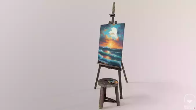 Old Painting set Low-poly 3D model Old Painting set Low-poly 3D model