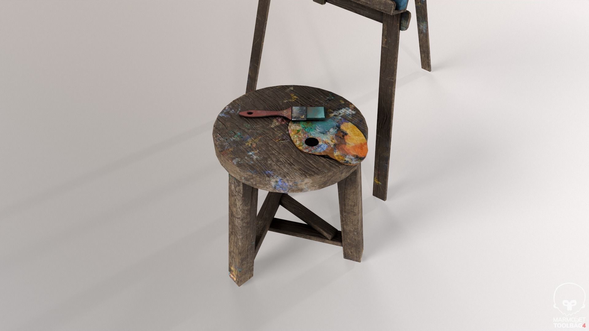 Old Painting set Low-poly 3D model_7