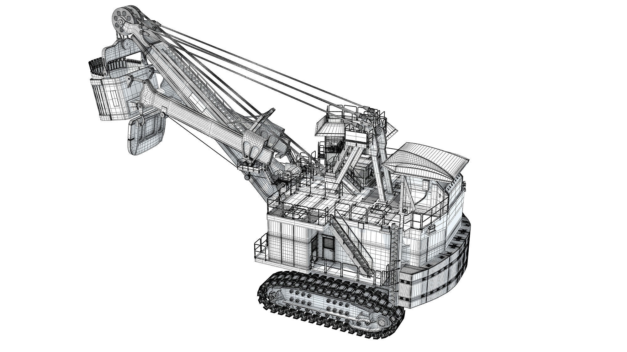 Electric Mining Rope Shovel 3D model_21