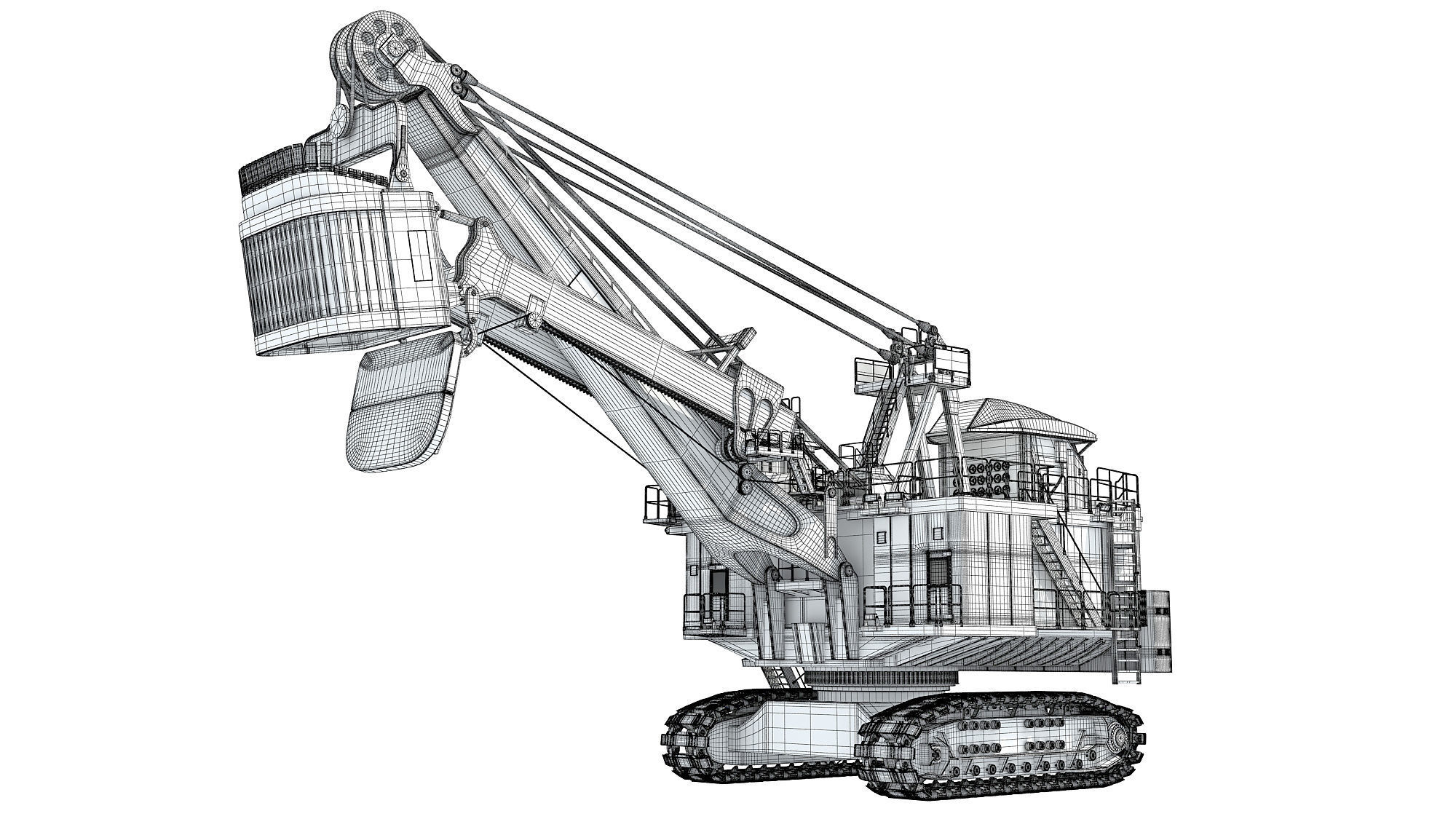 Electric Mining Rope Shovel 3D model_22