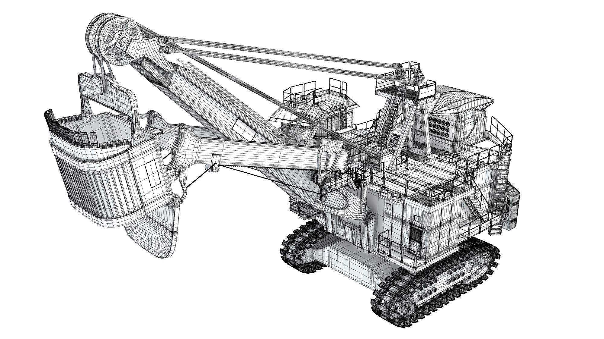 Electric Mining Rope Shovel 3D model_23