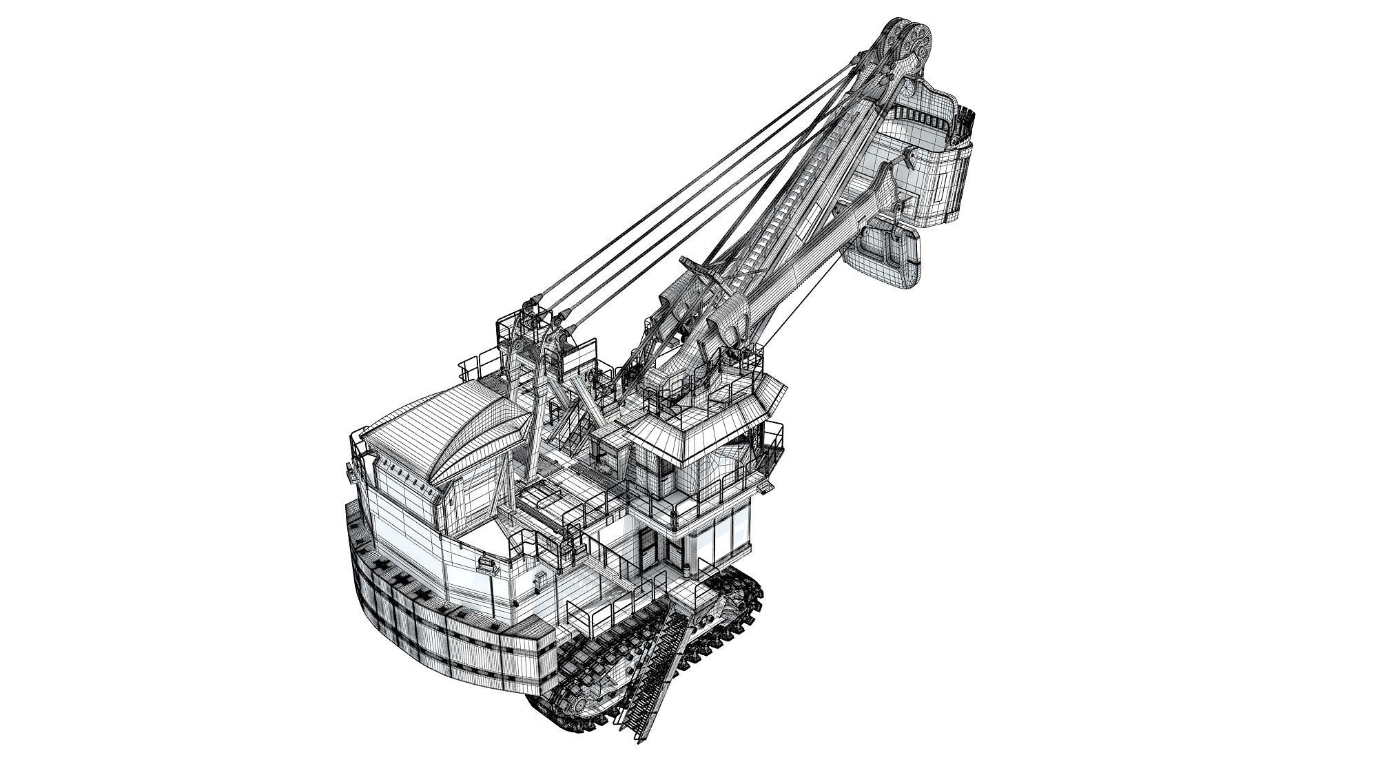 Electric Mining Rope Shovel 3D model_20