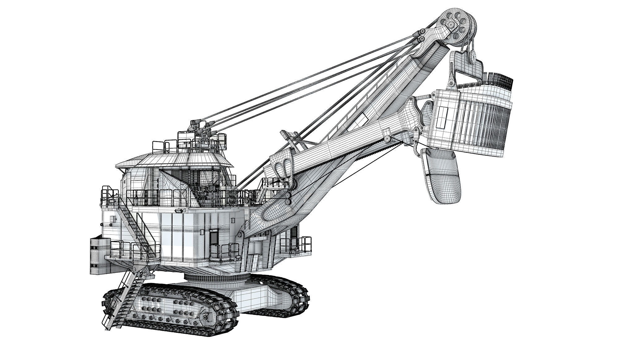 Electric Mining Rope Shovel 3D model_18