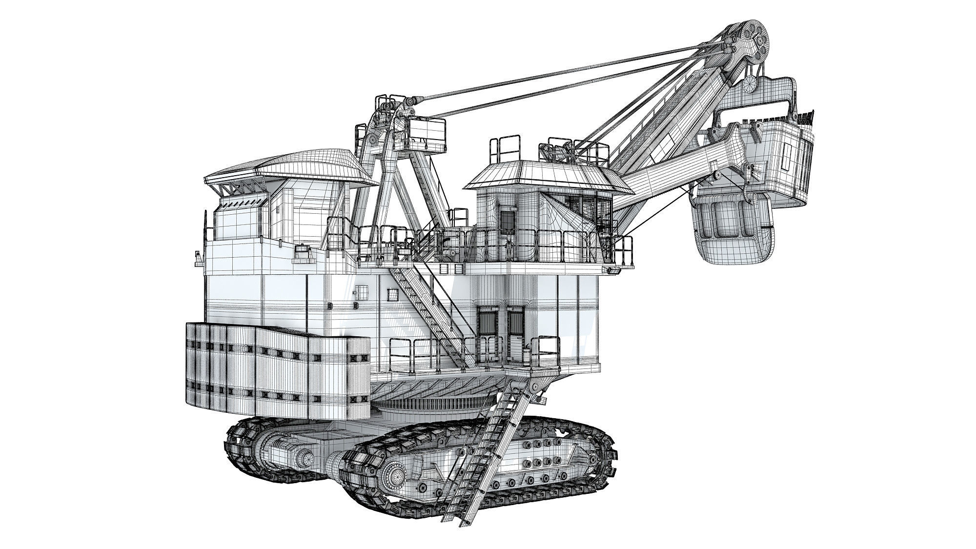 Electric Mining Rope Shovel 3D model_19