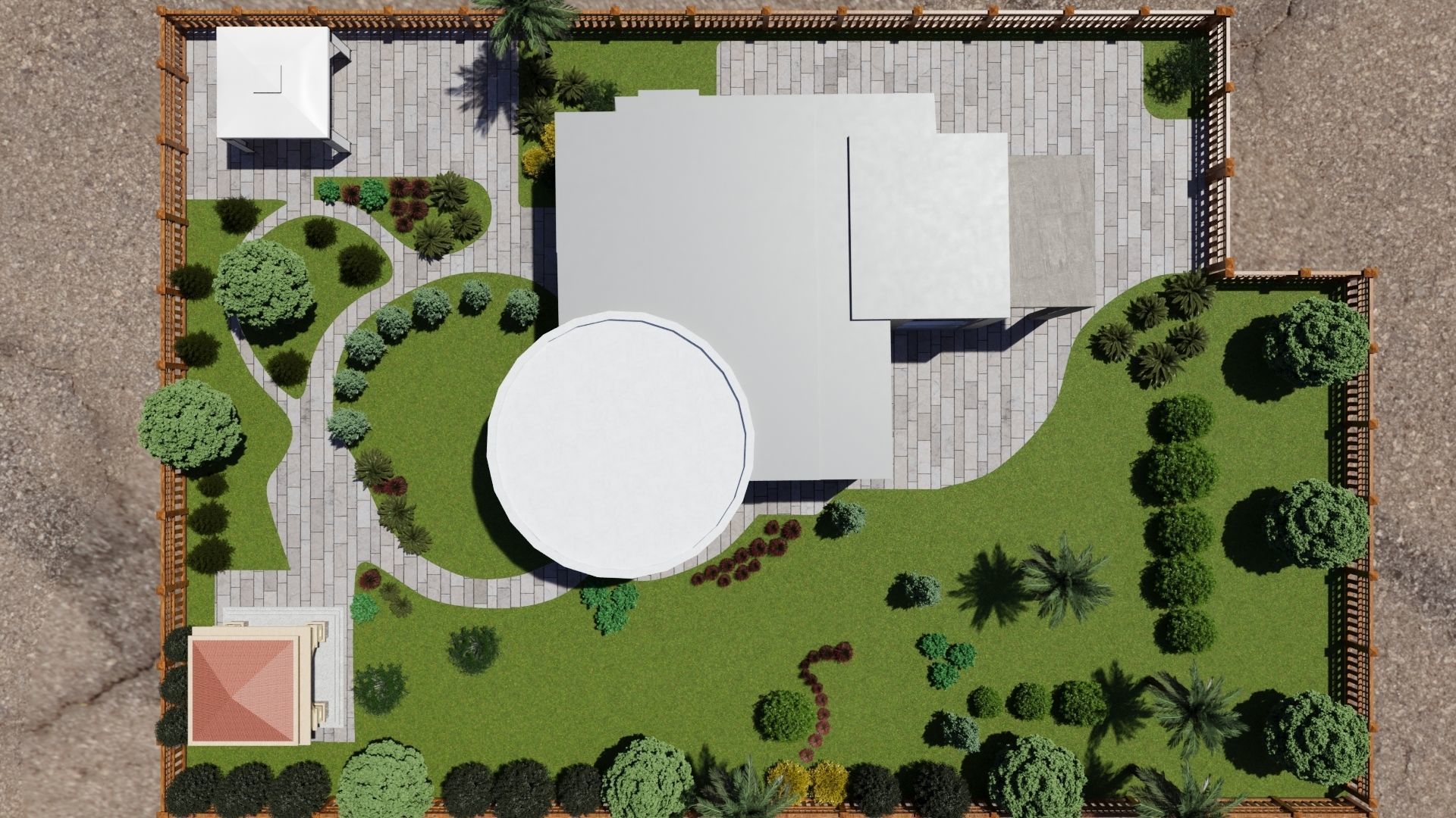 The contemporary modern house 3D model scene 3D model_2