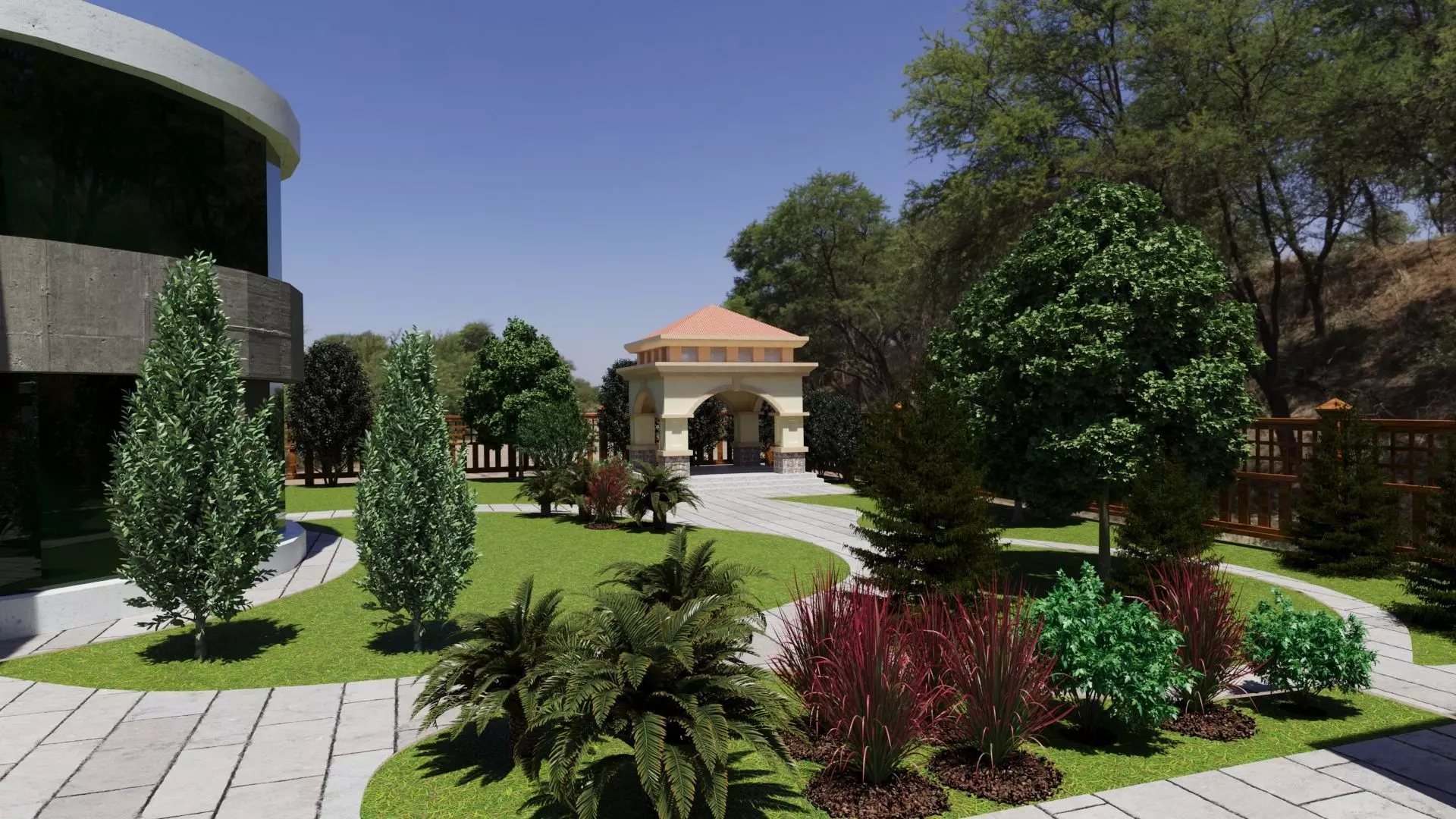 The contemporary modern house 3D model scene 3D model_0