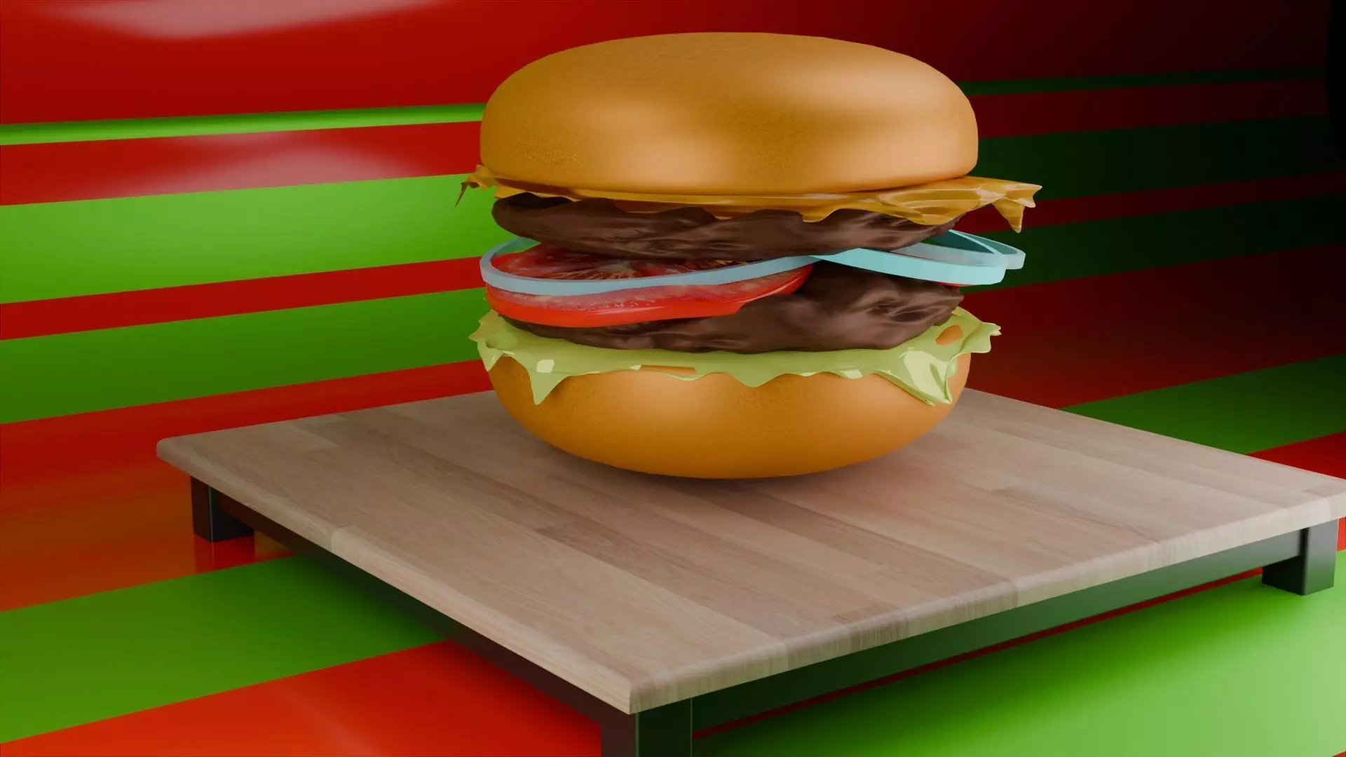 Double Cheeseburger HQ 3D model Free 3D model