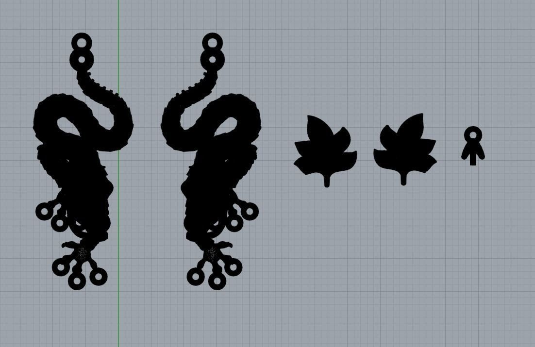 Dragon earring magerit 3D print model_10