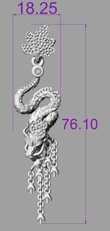 Dragon earring magerit 3D print model_5