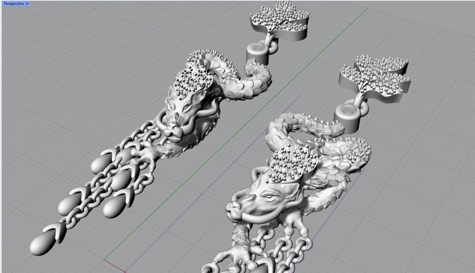 Dragon earring magerit 3D print model_12