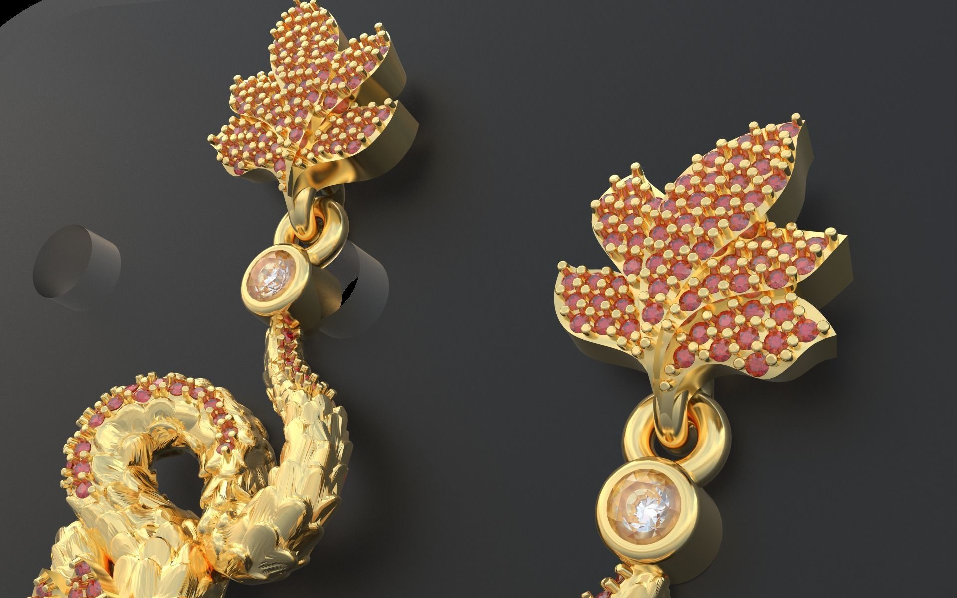 Dragon earring magerit 3D print model_1