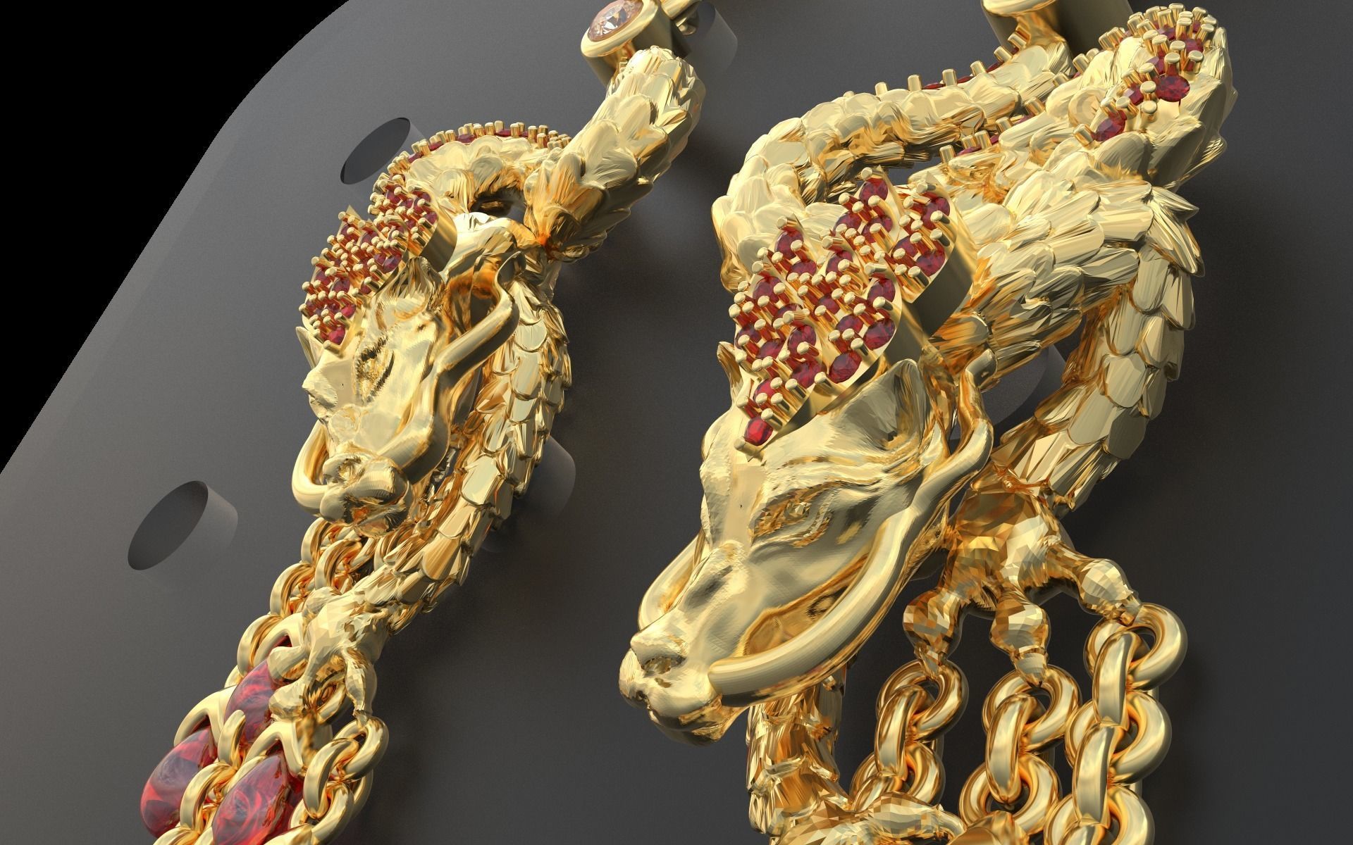 Dragon earring magerit 3D print model_2